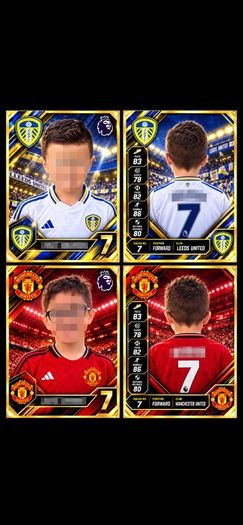 Personalised football cards