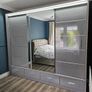 Sliding Doors Wardrobe Sycylia 253cm LED - Grey Image 7