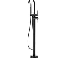 Freestanding Bathtub Faucet, Floor Mount, Freestanding Tub Filler, Shower Mixer Taps, Two Water Modes, 360 Swivel Spout, for Bathing & Showering Pet B