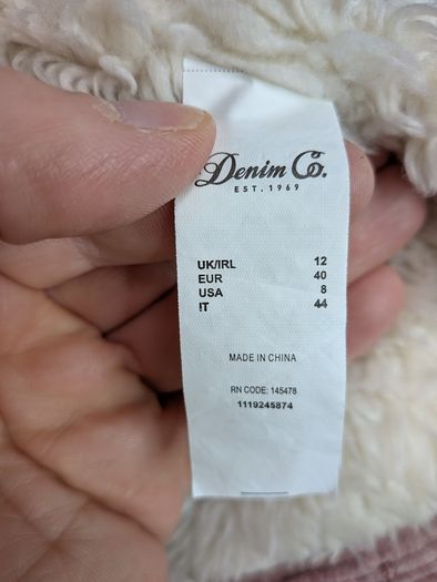 Denim Co Pink Corduroy Sherpa Trucker Jacket Womens Size 12