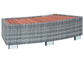 Spa Step Grey Poly Rattan 92x45x25 cm