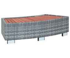 Spa Step Grey Poly Rattan 92x45x25 cm