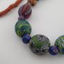 Antique Venetian Style Mix Gabri & Floral Glass Beads Necklace Image 4