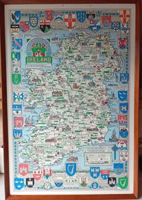 1955 Historical Map of Ireland '100 X 67cm'