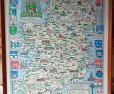 1955 Historical Map of Ireland '100 X 67cm'
