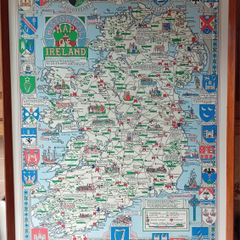 1955 Historical Map of Ireland '100 X 67cm'