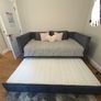 Grey Velvet Day Bed with Trundle Bed Image 2