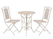 3 Piece Bistro Set Steel White