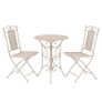 3 Piece Bistro Set Steel White Image 2