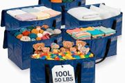 Heavy Duty Moving Boxes or Storage Bags Storage Bins with Lids, Large Moving Bags with Backpack Straps &amp; Handles Moving Supplies for College Dorm or Christmas Decorations, 6 Pack