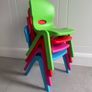 Kids child strong stackable colour chairs x 4 Image 2