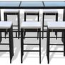 _13-Piece Poly Rattan Bar Set Table and 6 Bar Stools Garden Furniture Brown / Black Image 3