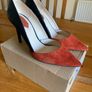 Zara Leather Suede Stiletto Shoes Image 6