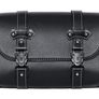 Motorcycle Leather Saddle Bag, Removable Waterproof Black Universal Motorcycle Side Pockets with 2 Mounted Straps Image 2