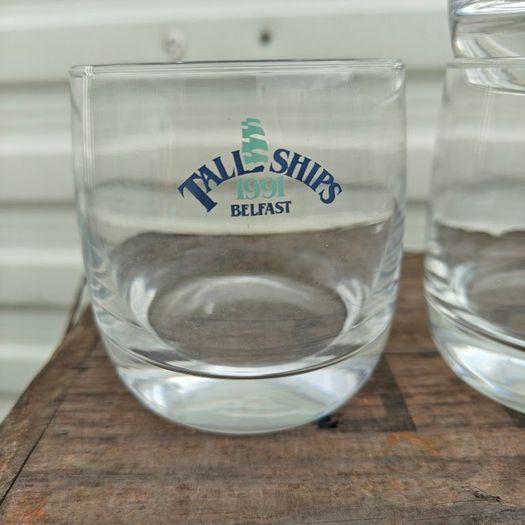 4 x 1991 Belfast Tall Ships Commerative Whiskey Glasses