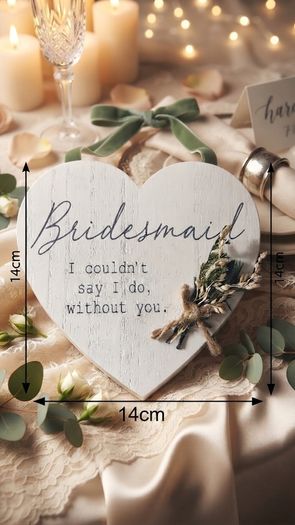 "Bridesmaid - I couldn't say I do, without you." Heart Plaque