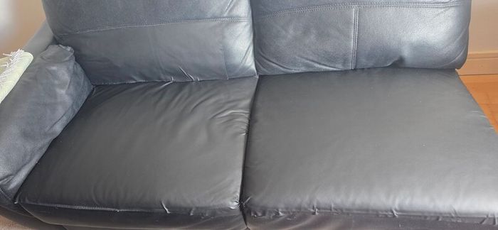black leather sofa