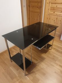 Black glass desk
