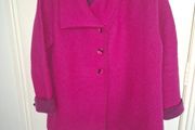 Cerise Pink  Woolen Coat by Vannucci. Size 18/20