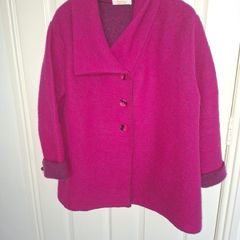 Cerise Pink  Woolen Coat by Vannucci. Size 18/20