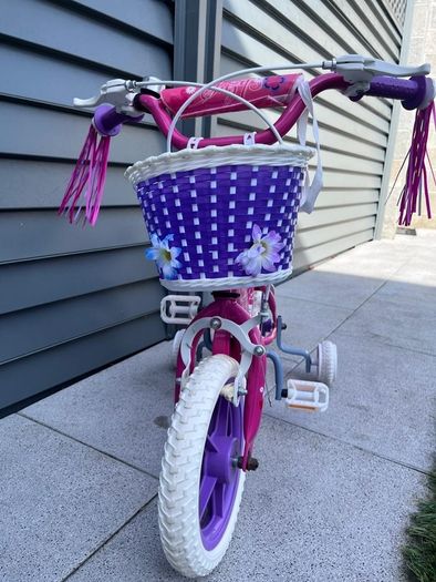 Lovely Girl Bike with Stabilisers, Basket and Doll Seat