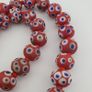 Antique Venetian Style Blue Eyes Red Glass & venetian WhiteHeart Glass Beads Necklace Image 5