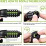Bike Locks Heavy Duty/Bicycle Chain/Cycling Lock (14 Colors) 5-Digits Codes Resettable 100,000 Codes for Bike Cycle, Moto, Door, Gate Fence 830mm Length(Black) Image 6