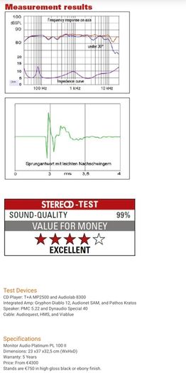 High-End Speakers, Monitor Audio Platinum PL100 II (Including Custom  Stands)