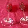 Pair Of Ruby Red Stemmed Toasting Champagne Flutes Image 10