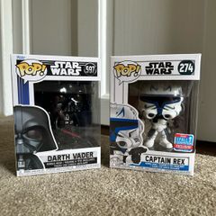 Star Wars Funko Pop Bundle | Captain Rex #274 2018 Fall Convention Exclusive + Darth Vader #597