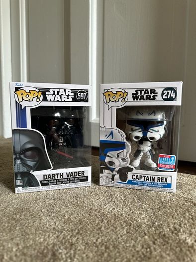 Star Wars Funko Pop Bundle | Captain Rex #274 2018 Fall Convention Exclusive + Darth Vader #597