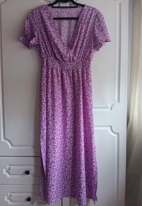 Floral Lilac and White Summer Dress