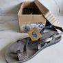 Super comfortable anti-slip Greek Fantasy Sandals leather flip flops S400 Mara Grey Splash new & boxed RRP 65 euro size UK 3.5 36 EU Image 2