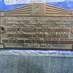 Scott Belfast brass plaque free postage