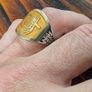 Heavy 13g Sterling Silver Turkish Tughra Ring , Tigers Eye , Size V Image 2