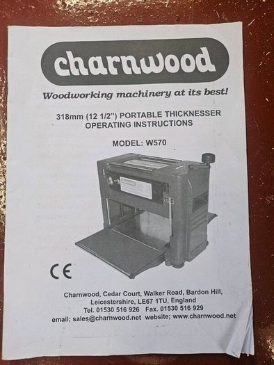 Charnwood 12.5inch thicknesser