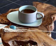 Ogo Living Outo Stoneware Cup and Saucer Dark Grey