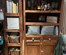 cabinet and shelves