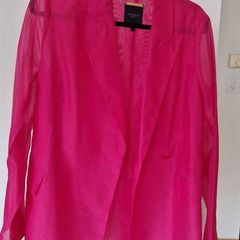 Ted Baker Fuchsia Pink Sheer Tailored Blazer Size 2 UK 10