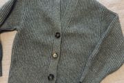 H&amp;M Ribbed Knit Cardigan Grey XS