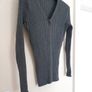 Paco Charcoal V Neck Ribbed Jumper Image 2