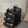 Set of 2 Bedside Tables 3 Drawers 2 AC Outlets, 2 USB Ports Image 3