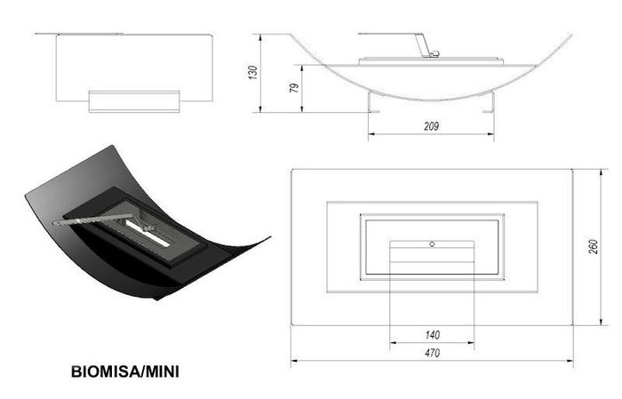 Bio Fireplace Biomisa Mini Black