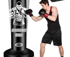 180cm Free Standing Boxing Bag Inflatable Heavy Punch Bag with Stand Kickboxing Bags for MMA Muay Thai Fitness Women Men Training Equipment