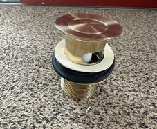 Dalkey Slotted Basin Waste brushed brass Click Clack