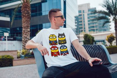 Minions Super Heroes Inspired T-shirt Tee Top Shirt Great Gift Present Idea