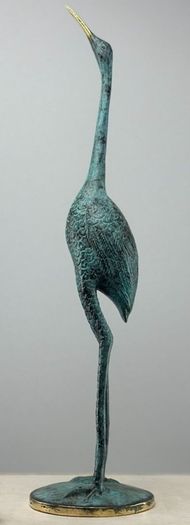 Crane (35cm) - Patinated Bronze