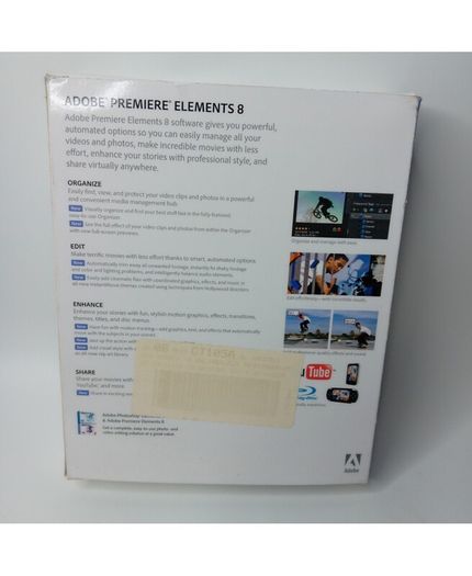 Adobe Premiere Elements 8 Software - New Sealed - Rare Retro Vintage - Free Delivery