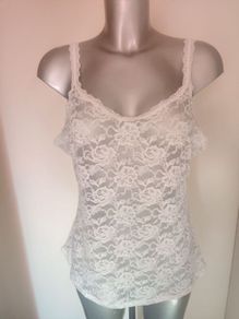 BNWT Dunnes Stores Ivory lace cami vest top size UK18 EU46 Postage included