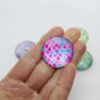 Glass round cabochon 30mm with dragon scale pattern. 3pcs. Cabochons for jewelry. Big snake skin cabochon beads. Many colors. Supplies, DIY. Image 2